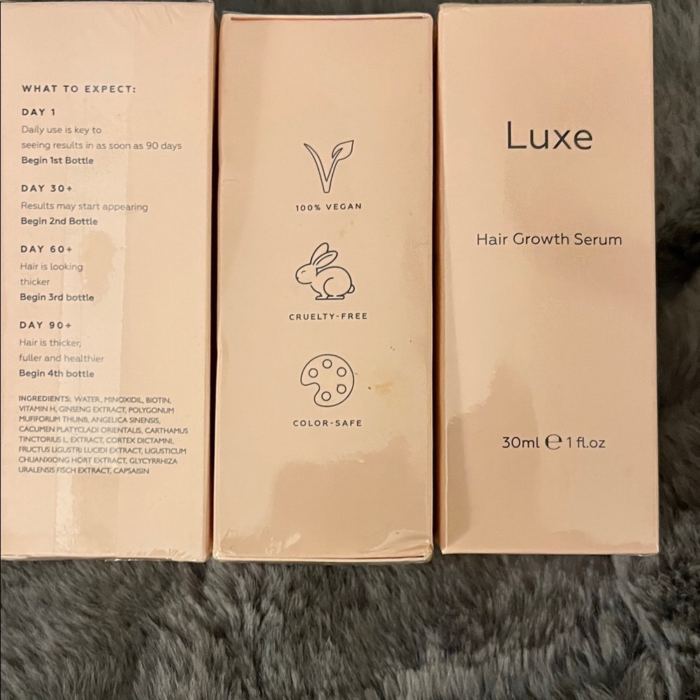 Luxe Hair Growth Serum - Soft Blush Pink Packaging